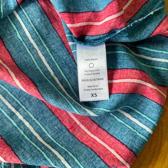 LulaRoe XS Striped Button Down Top Blouse Bright Block Colors - Picture 6 of 6